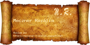 Meczner Rozália névjegykártya